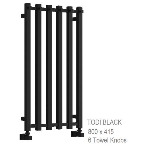 Reina Todi BlackTowel Rail 800 x 415mm - The Todi