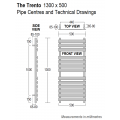 Trento Towel Rail 1300 x 500, Chrome