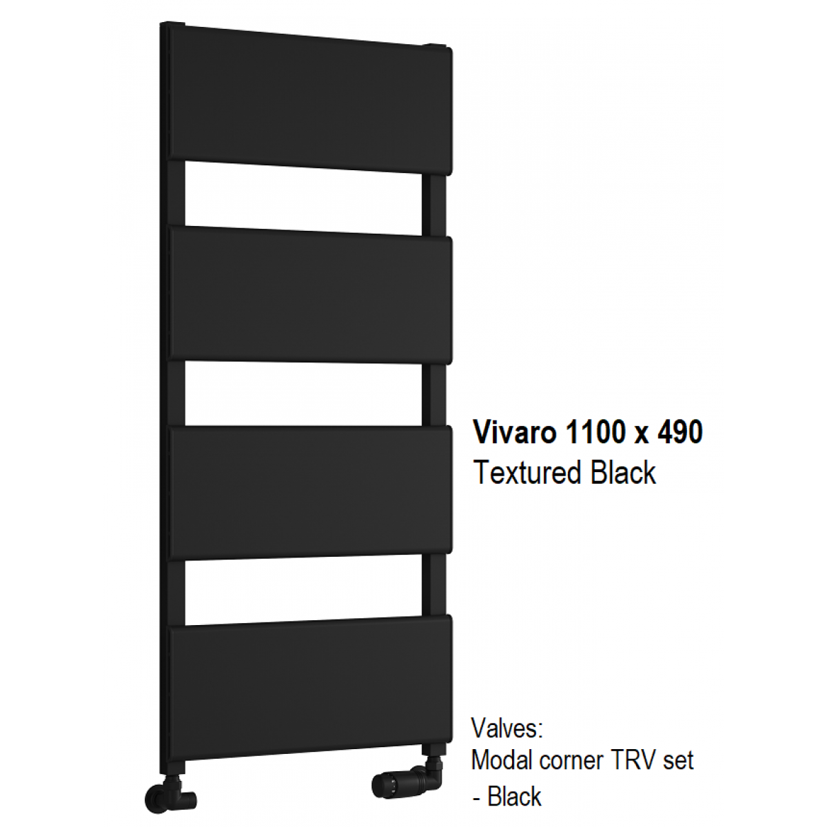 Vivaro Aluminium Towel Rail - 1100 x 490mm