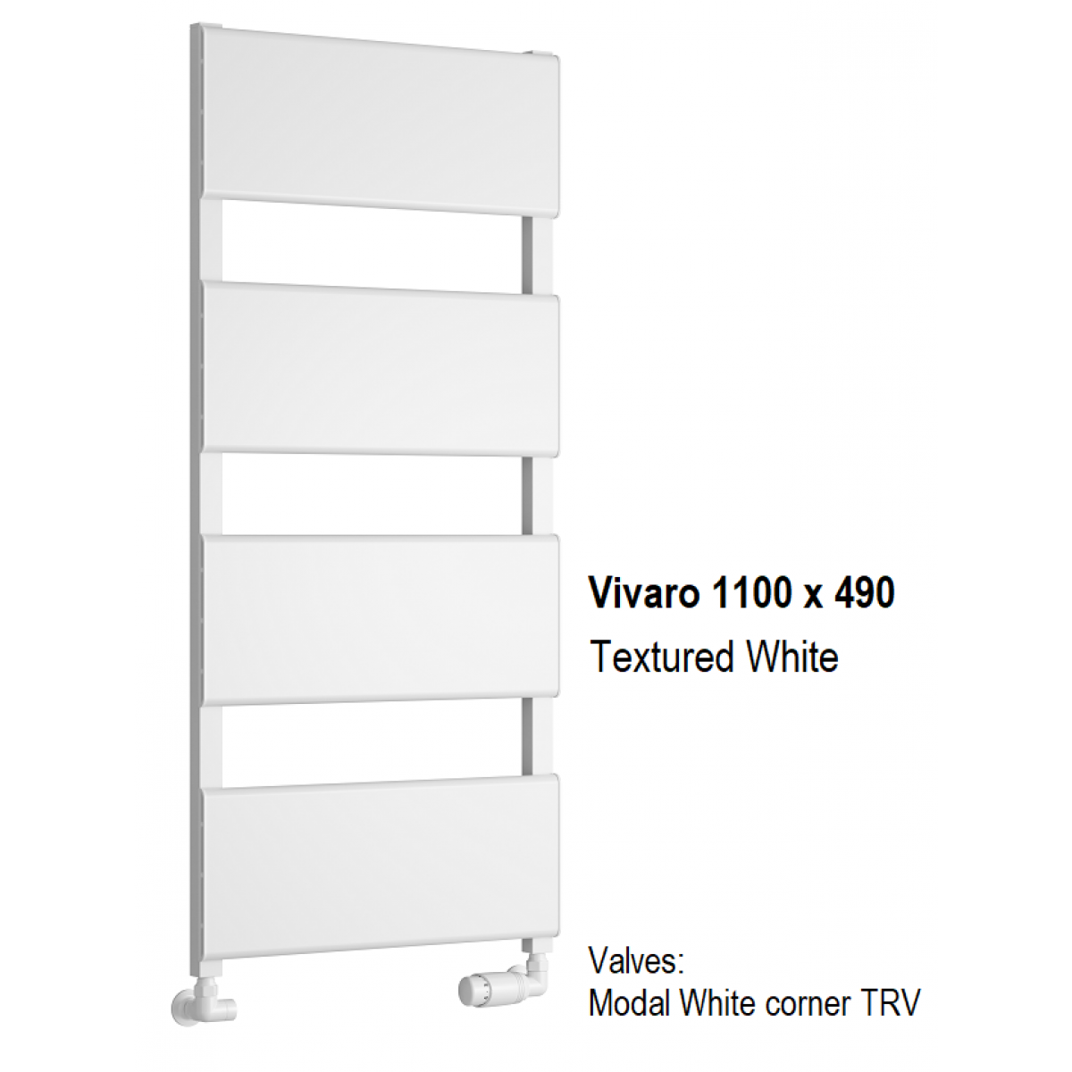 Vivaro Aluminium Towel Rail - 1100 x 490mm