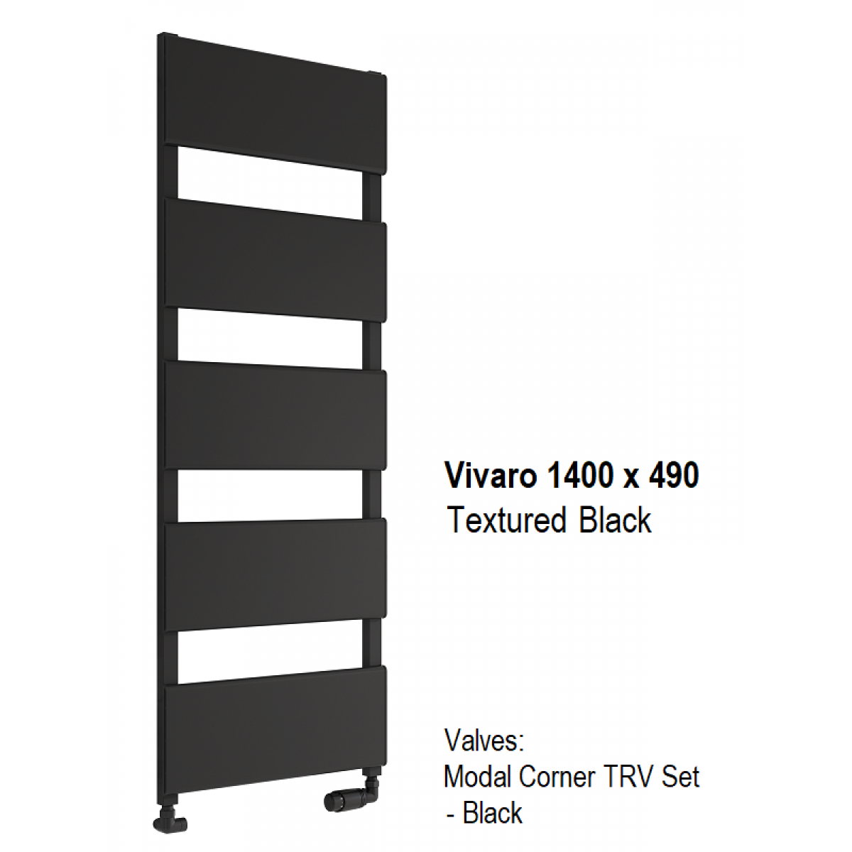 Vivaro Aluminium Towel Rail - 1400 x 490mm