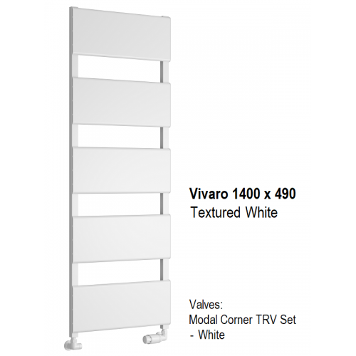 Vivaro Aluminium Towel Rail - 1400 x 490mm - Hi-Efficiency Aluminium Towel Rails