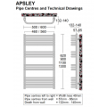 Apsley Designer Towel Rail - 1100 x 600mm Apsley Designer Towel Rail - 1100 x 600mm