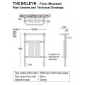 Boleyn Floor Mounted Towel Radiator 965 x 540mm