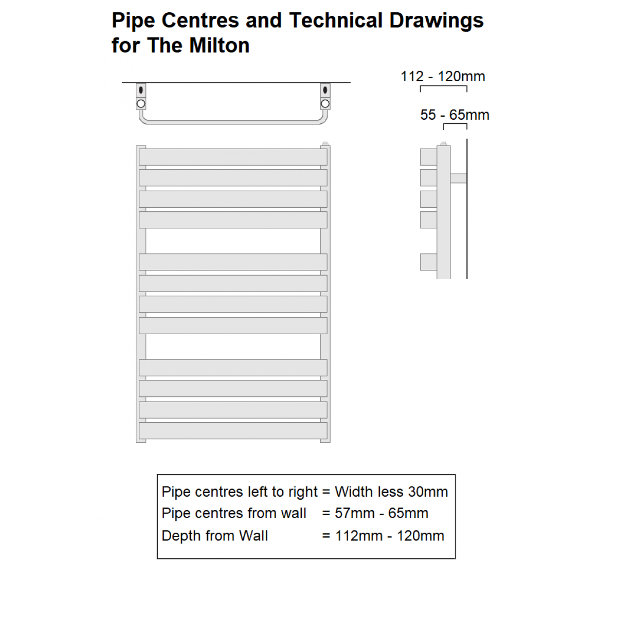 Milton Designer Towel Rail - 785 x 500mm