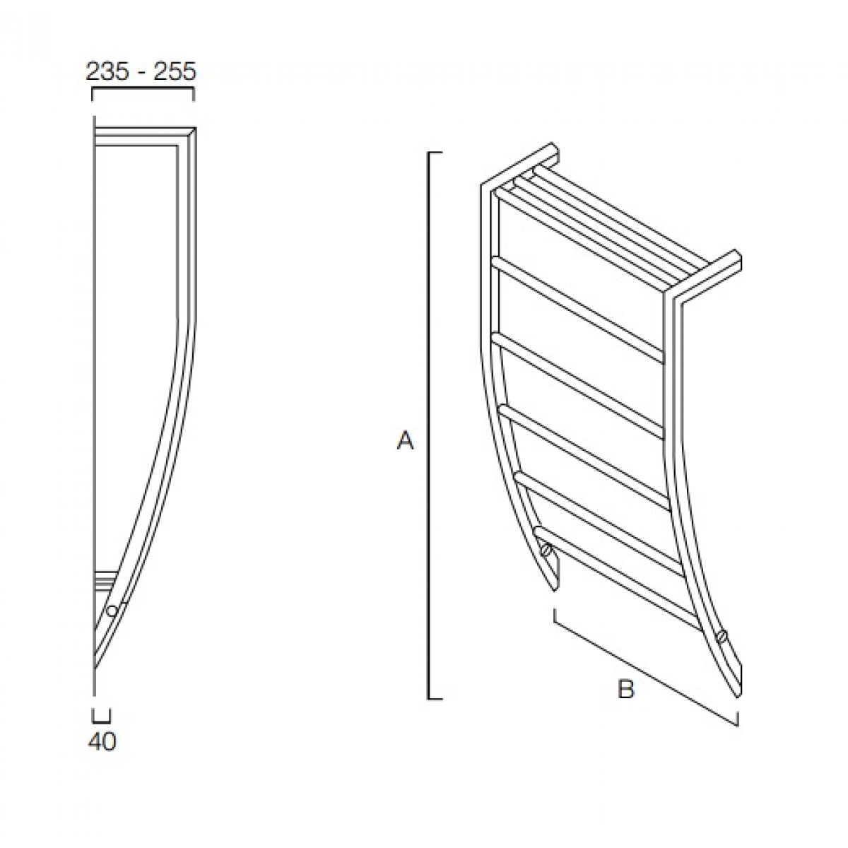Aurelia Designer Towel Rail 1200mm x 600mm