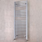Loxley Curved Cross Tube Chrome Towel Rail (800 x 500mm)