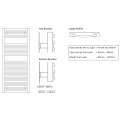 Loxley Curved Cross Tube Chrome Towel Rail (800 x 500mm)