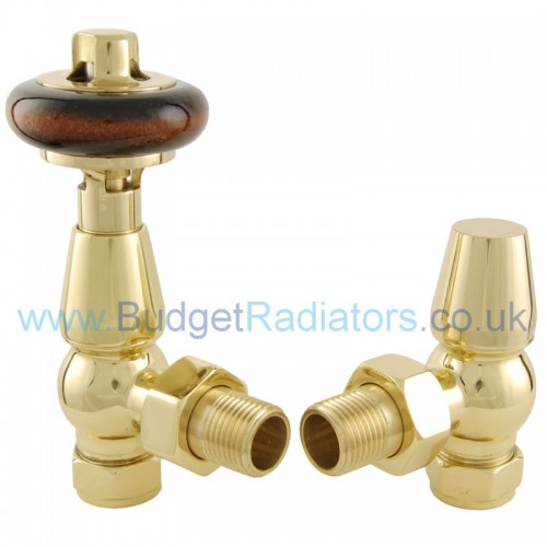 Belgravia Angled Thermostatic Valve Set - Polished Brass - Belgravia TRV Range