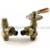 Abbey Lever Radiator Valve Set - Old English Brass