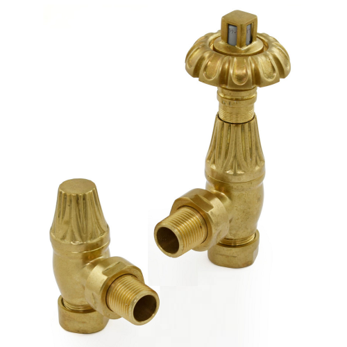 Balmoral Thermostatic Valve Set - Unlacquered  Brass - Balmoral TRV Range