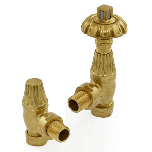Balmoral Thermostatic Valve Set - Unlacquered  Brass