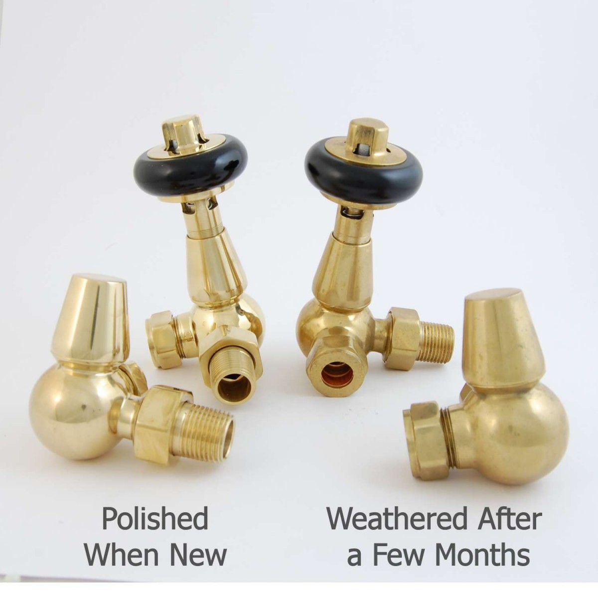 Belgravia Corner Manual Valve Set - Un-Lacquered Brass