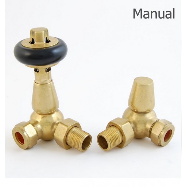 Belgravia Corner Manual Valve Set - Un-Lacquered Brass Belgravia Corner Manual Valve Set - Un-Lacquered Brass
