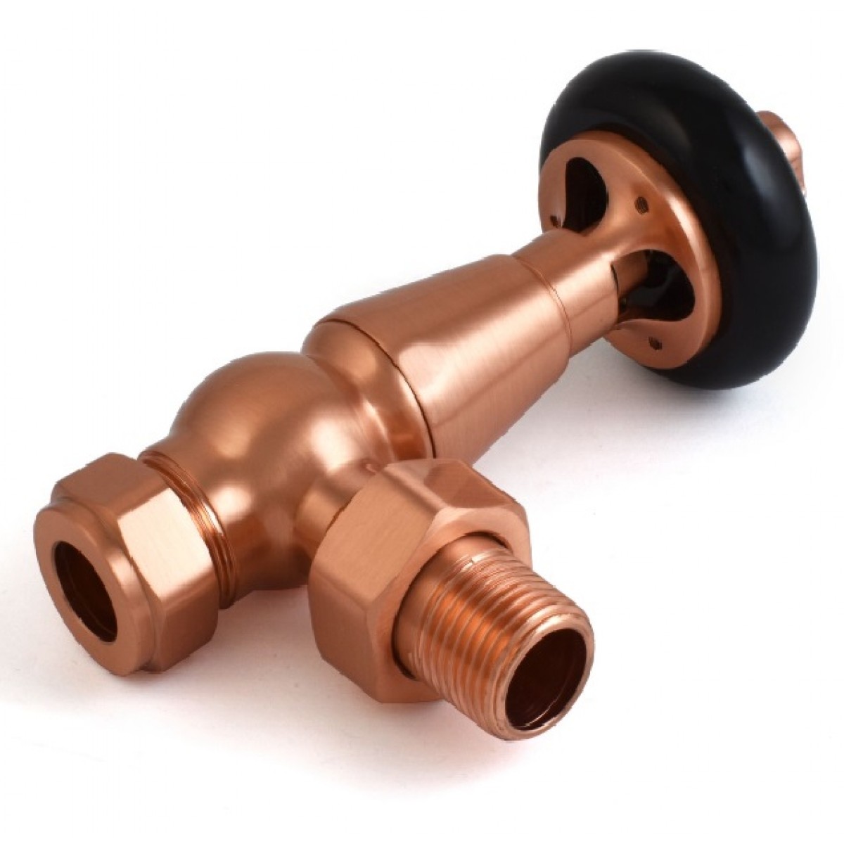 Belgravia Angled Thermostatic Valve - Brushed Copper
