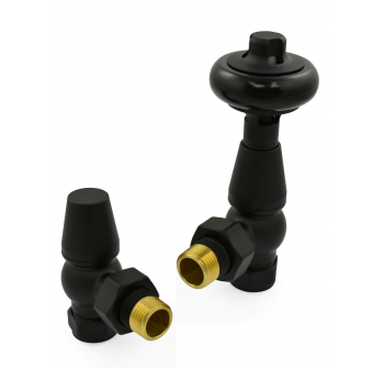 Belgravia Angled Thermostatic Valve Set - Satin Black