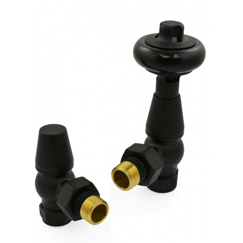 Belgravia Angled Thermostatic Valve Set - Satin Black - Belgravia TRV Range