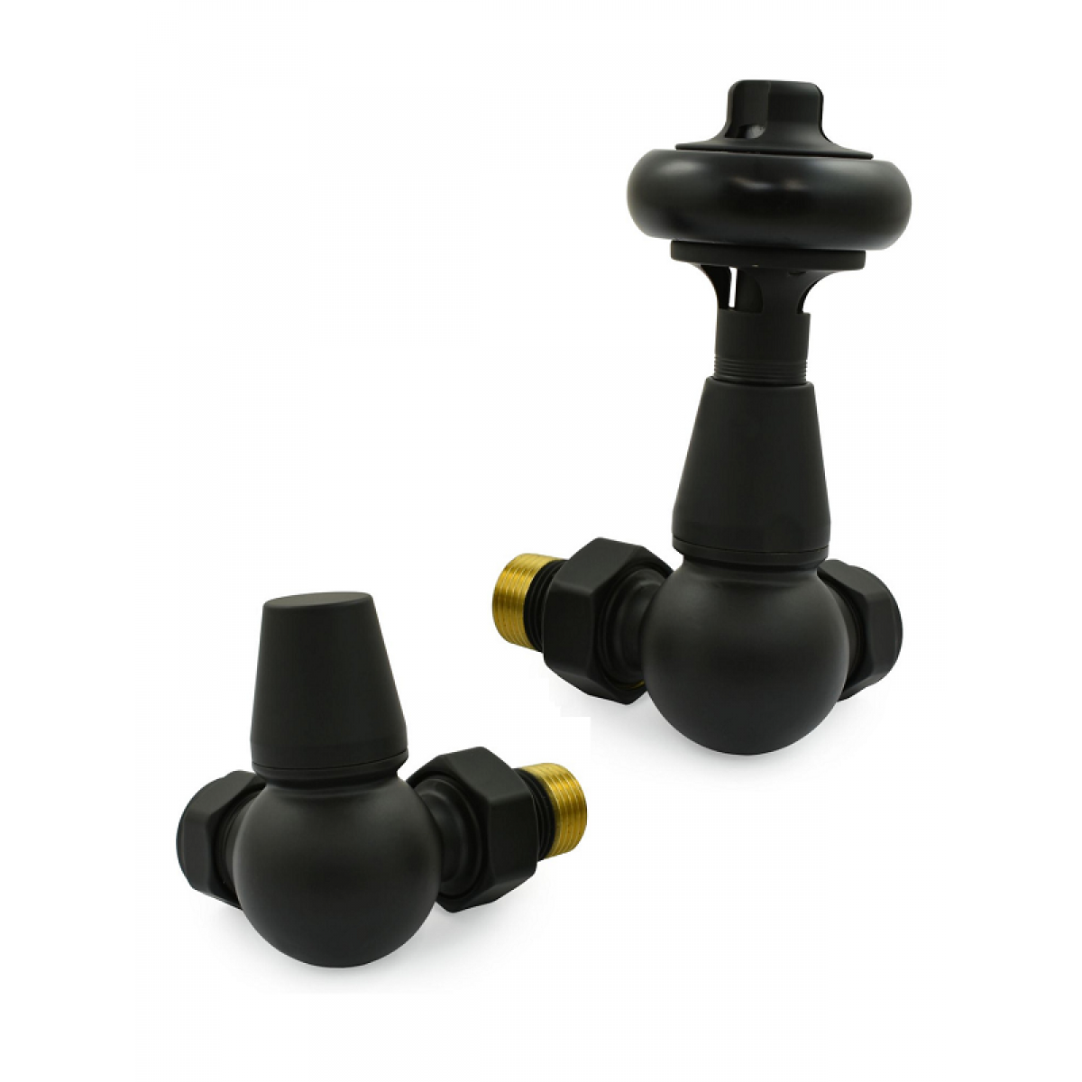 Belgravia Corner Thermostatic Valve Set - Satin Black