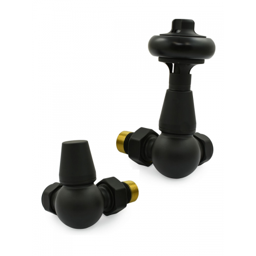 Belgravia Corner Thermostatic Valve Set - Satin Black - Belgravia TRV Range