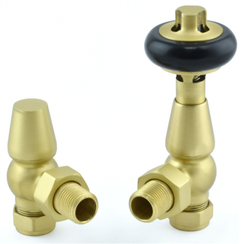 Belgravia Angled Thermostatic Valve - Brushed Brass - Belgravia TRV Range