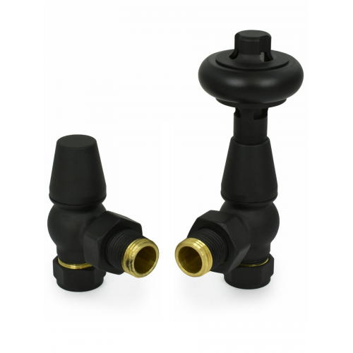 Belgravia Angled Thermostatic Valve Set - Textured Black - Belgravia TRV Range