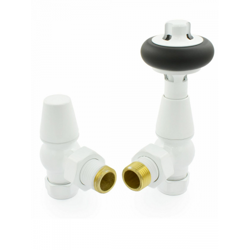 Belgravia Angled Thermostatic Valve Set - White - Belgravia TRV Range