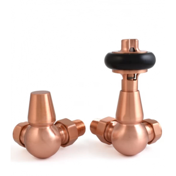 Belgravia Corner Thermostatic Valve - Brushed Copper