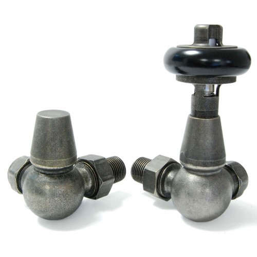 Belgravia Corner Thermostatic Valve Set - Pewter Finish - Belgravia TRV Range