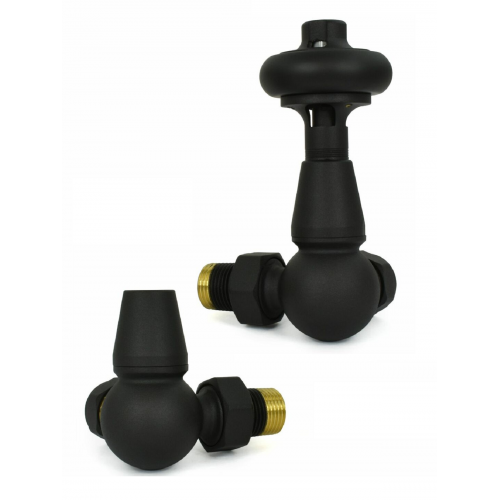 Belgravia Corner Thermostatic Valve Set - Textured Black - Belgravia TRV Range