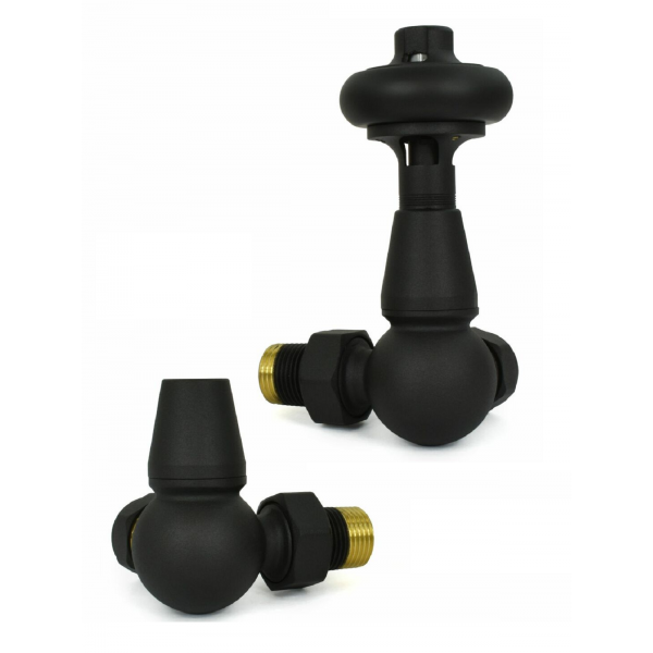 Belgravia Corner Thermostatic Valve Set - Textured Black Belgravia Corner Thermostatic Valve Set - Textured Black