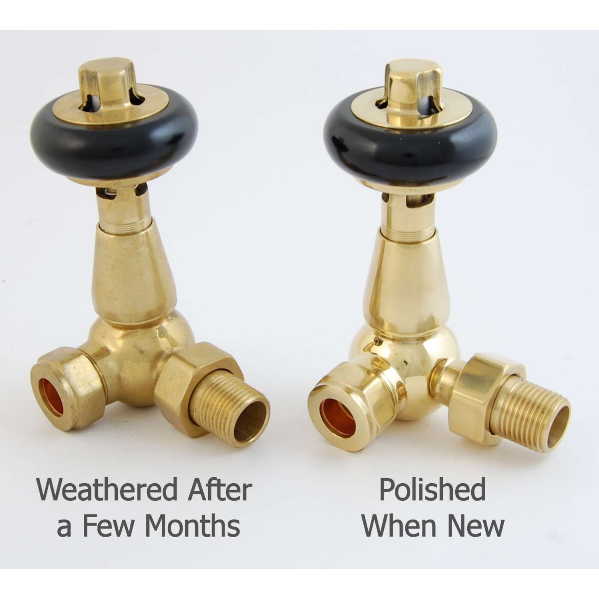 Belgravia Corner Thermostatic Valve - Un-Lacquered Brass