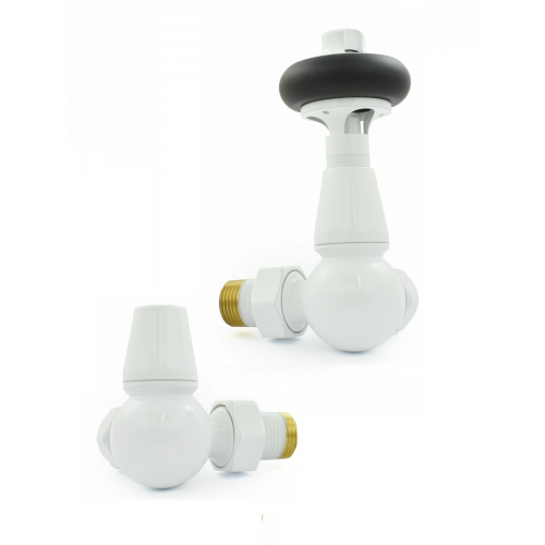 Belgravia Corner Thermostatic Valve Set - White Finish - Belgravia TRV Range