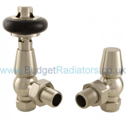 Belgravia Angled Thermostatic Valve Set - Satin Nickel - Belgravia TRV Range