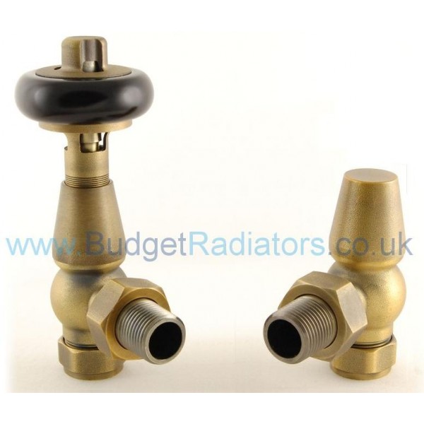 Belgravia Angled Thermostatic Valve Set - Old English Brass