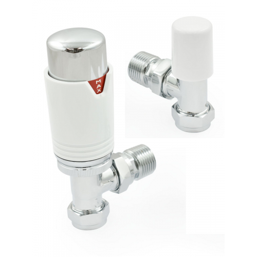 Bexley Angled TRV - White & Chrome - Bexley TRV Range