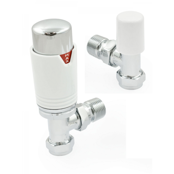 Bexley Angled TRV - White & Chrome