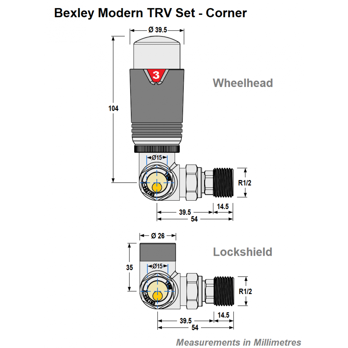 Bexley Corner TRV - White & Chrome