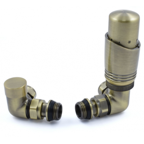 Delta Corner TRV - Antique Brass - Modern Thermostatic Radiator Valves