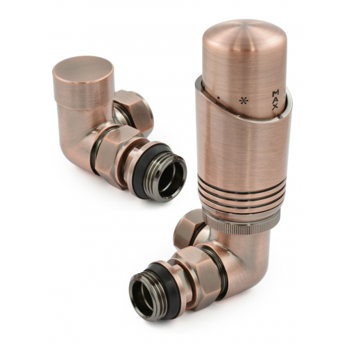 Delta Corner TRV - Antique Copper - Modern Thermostatic Radiator Valves