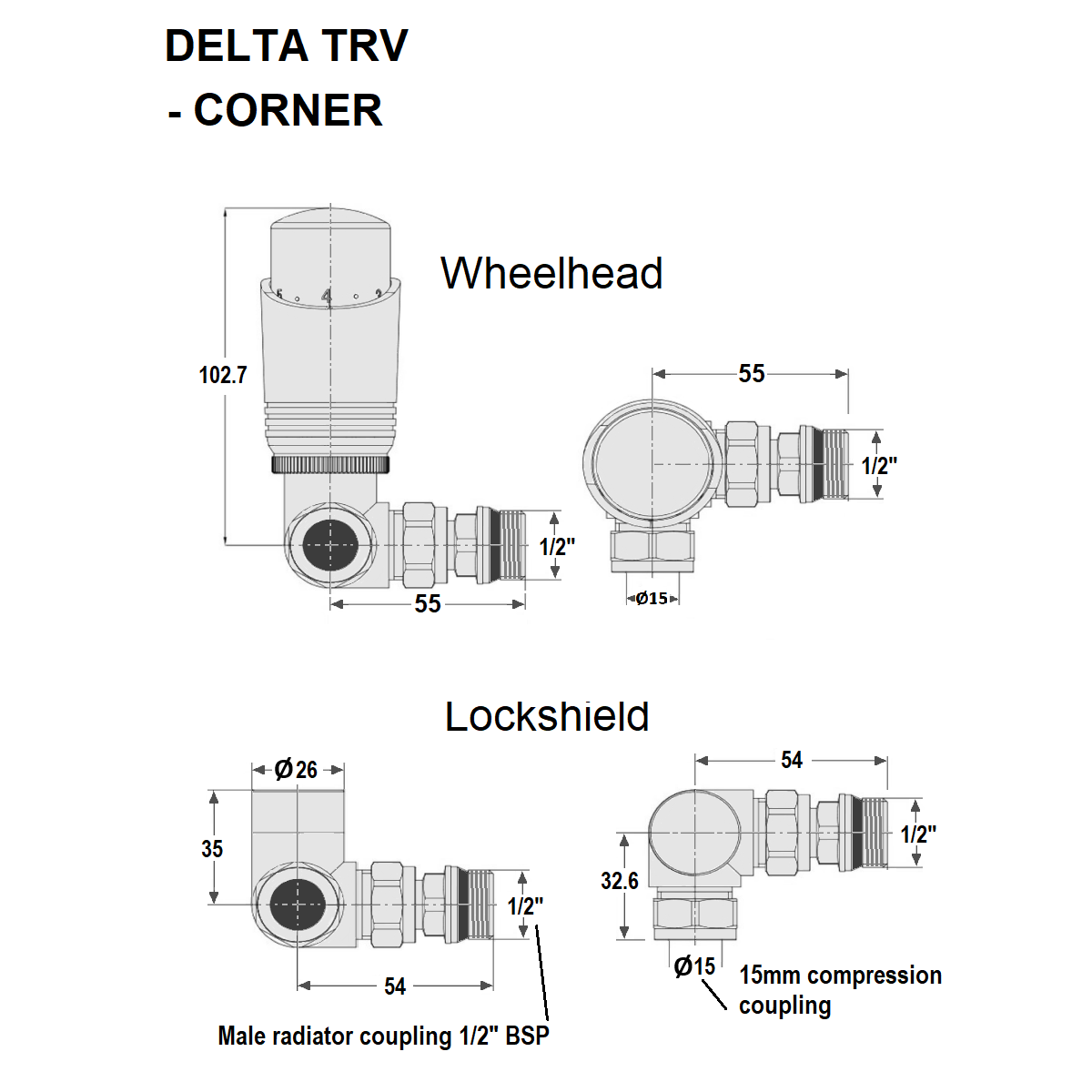 Delta Corner TRV - White