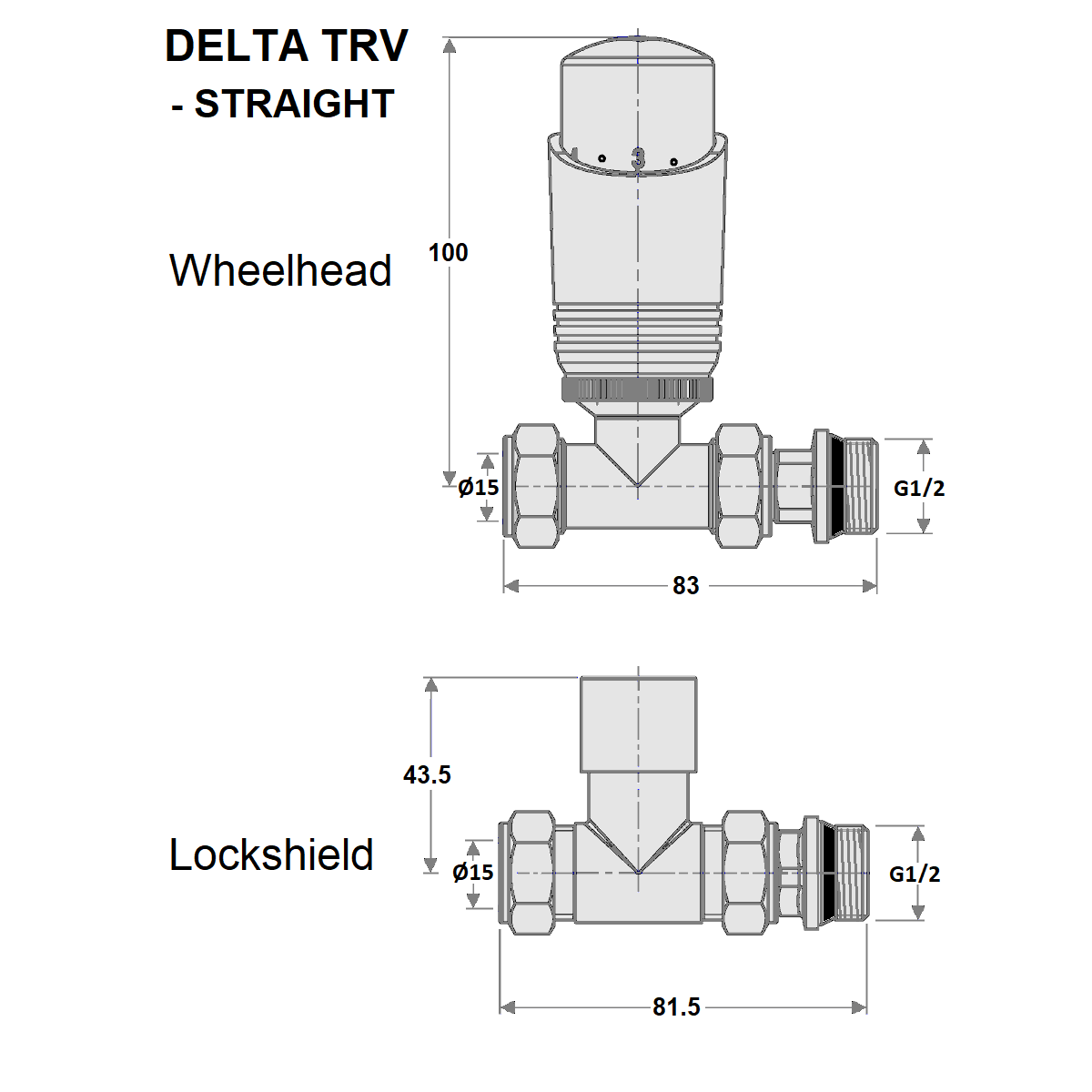 Delta Straight TRV - Anthracite