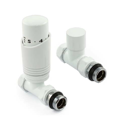 Delta Straight TRV - White - Modern Thermostatic Radiator Valves