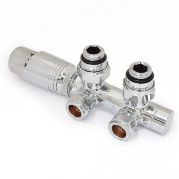 Delta Twin Angled TRV - Chrome