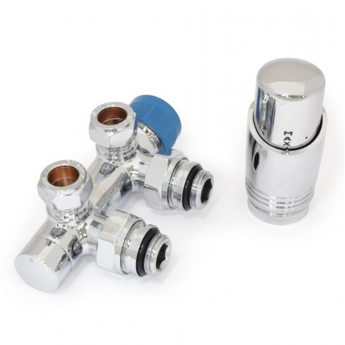 Delta Twin Angled TRV - Chrome