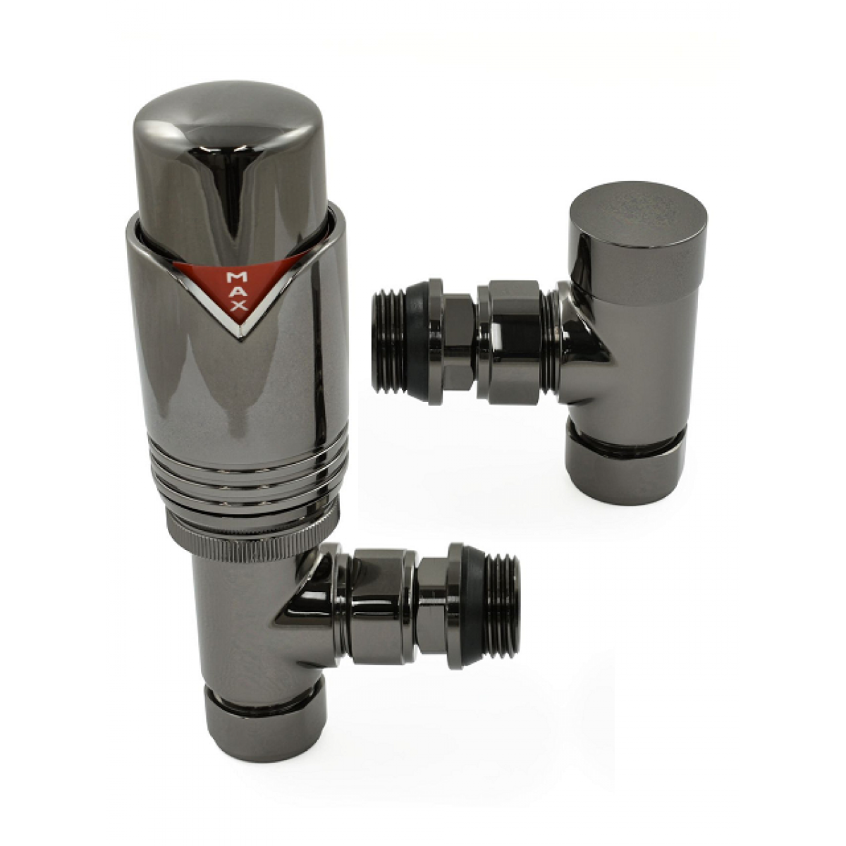 Grosvenor Angled Thermostatic Valve Set - Black Nickel