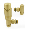 Grosvenor Angled Thermostatic Valve Set - Brushed Brass