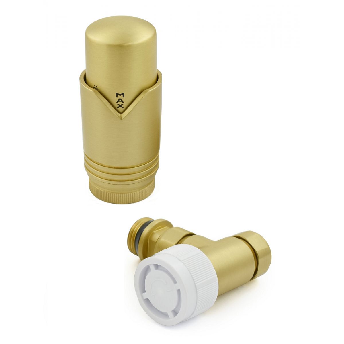 Grosvenor Angled Thermostatic Valve Set - Brushed Brass