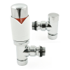 Grosvenor Angled Thermostatic Valve - White & Chrome