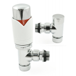 Grosvenor Angled Thermostatic Valve - White & Chrome