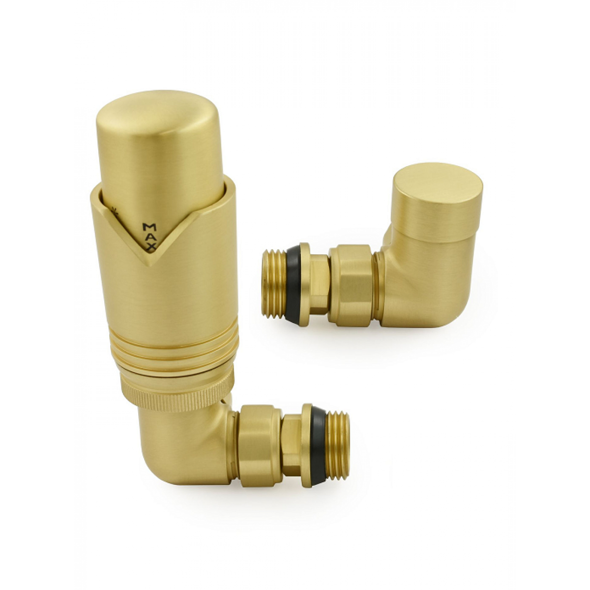 Grosvenor Corner Thermostatic Valve Set - Brushed Brass